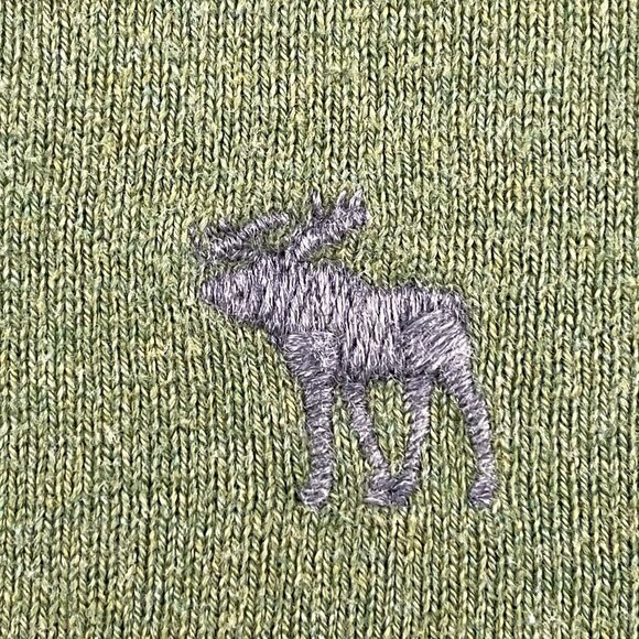 Abercrombie & Fitch Sweater Mens Small Green Grey Muscle Pullover - Picture 7 of 7